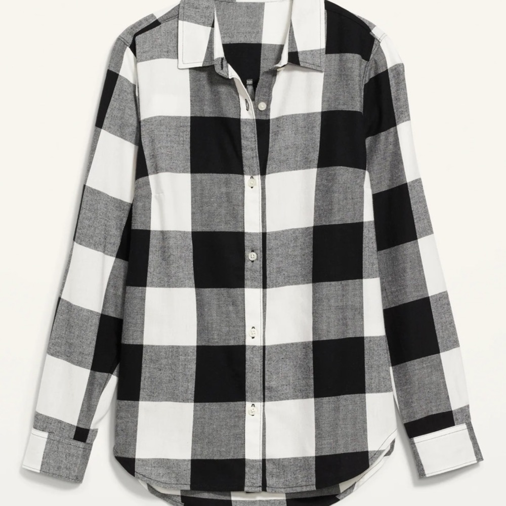 Oversized Plaid Flannel Boyfriend Shirt for Women